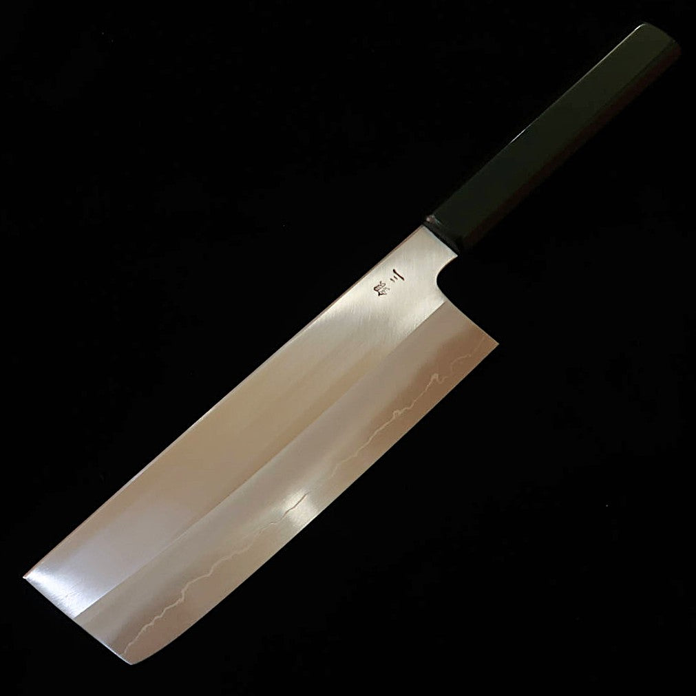 景清KAGEKIYO 菜切 銀紙三号 漆緑呂柄 (180mm)