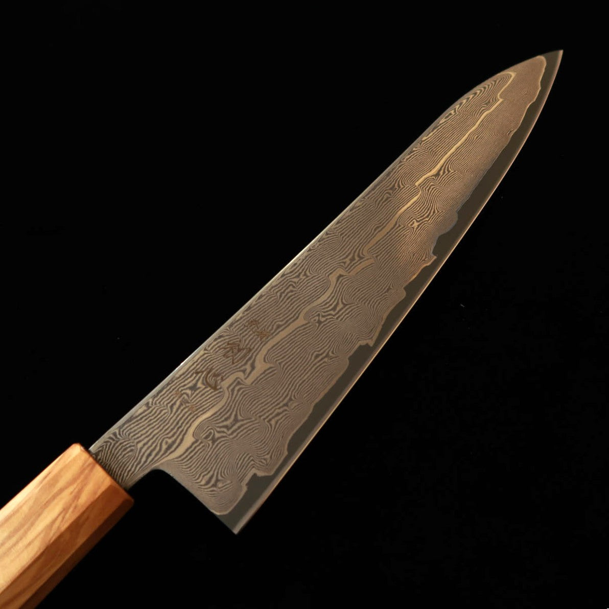 初心 HATSUKOKORO 牛刀 銀紙三号 ダマスカス オリーブ八角柄 (210mm)