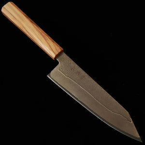 Hatsukokoro Kiritsuke Santoku Aogami No. 3 Damascus Olive Octagonal Handle (170mm)