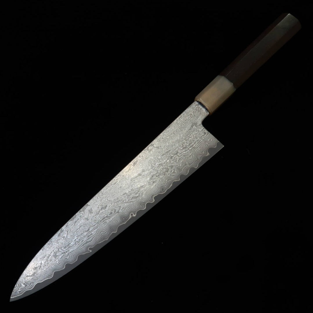 SAKAI KIKUMORI Série Seiun Gyuto VG10 Cabo de Ébano e Chifre de Búfalo Branco (210/240mm)