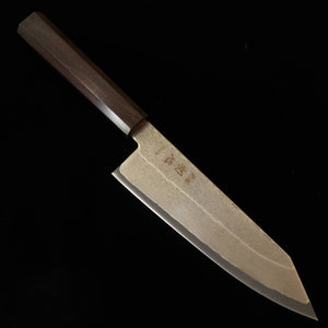 Hatsukokoro Kiritsuke Santoku Aogami No. 3 Damascus with Integrated Ebony Handle (170mm)