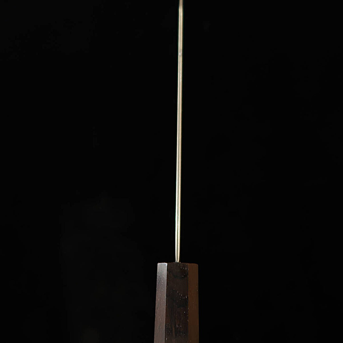 Hatsukokoro Kiritsuke Santoku Aogami No. 3 Damascus with Integrated Ebony Handle (170mm)