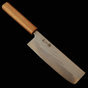 Miura MIURA Nakiri AUS10 Padrão de corda Damasco Cabo octogonal de carvalho (165 mm)