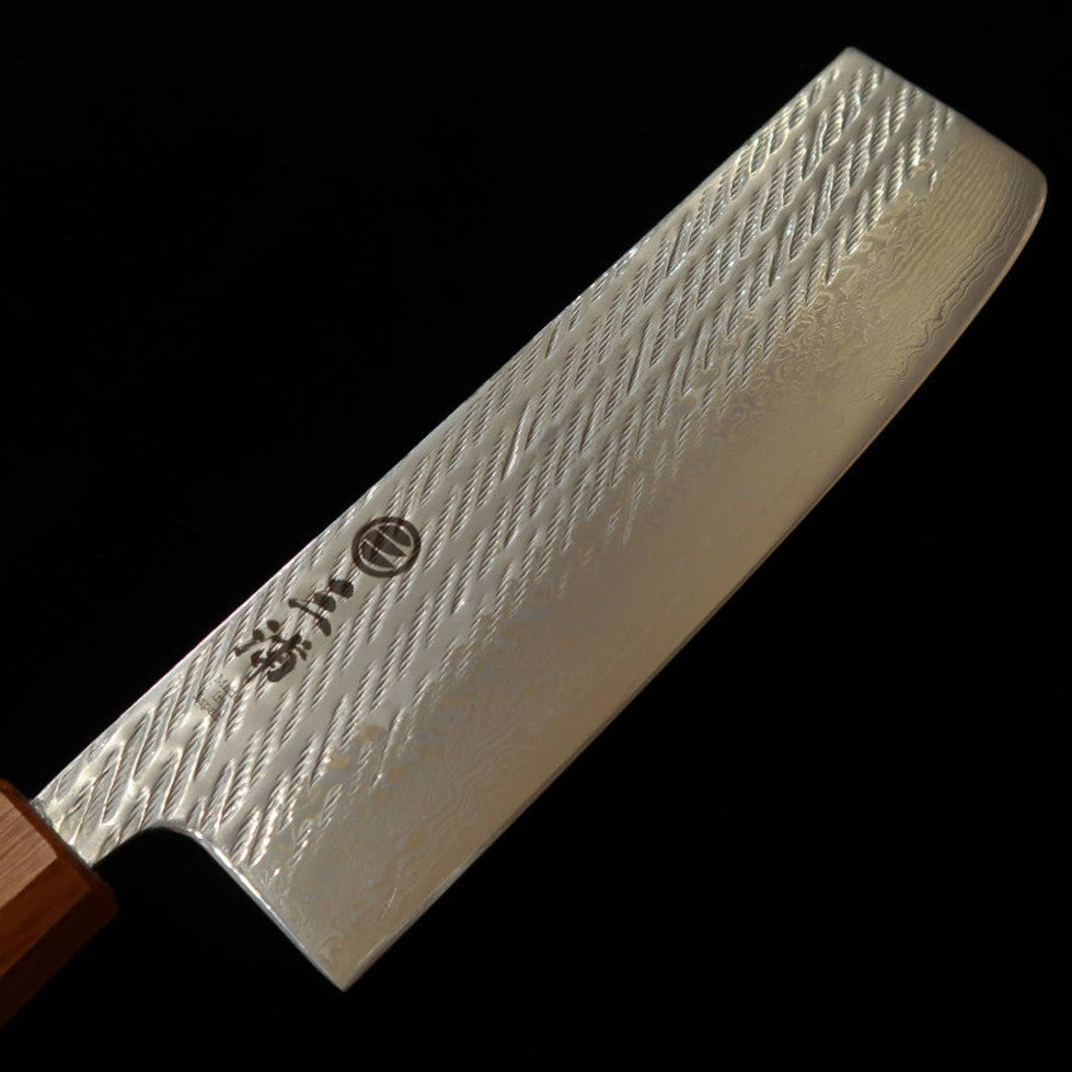 Miura MIURA Nakiri AUS10 Padrão de corda Damasco Cabo octogonal de carvalho (165 mm)