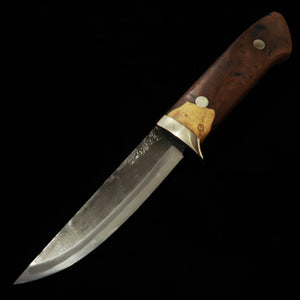 TAKEDA Forgeron artisanal Bitchū, Moriya Masasaku, couteau de chasse, Ironwood A