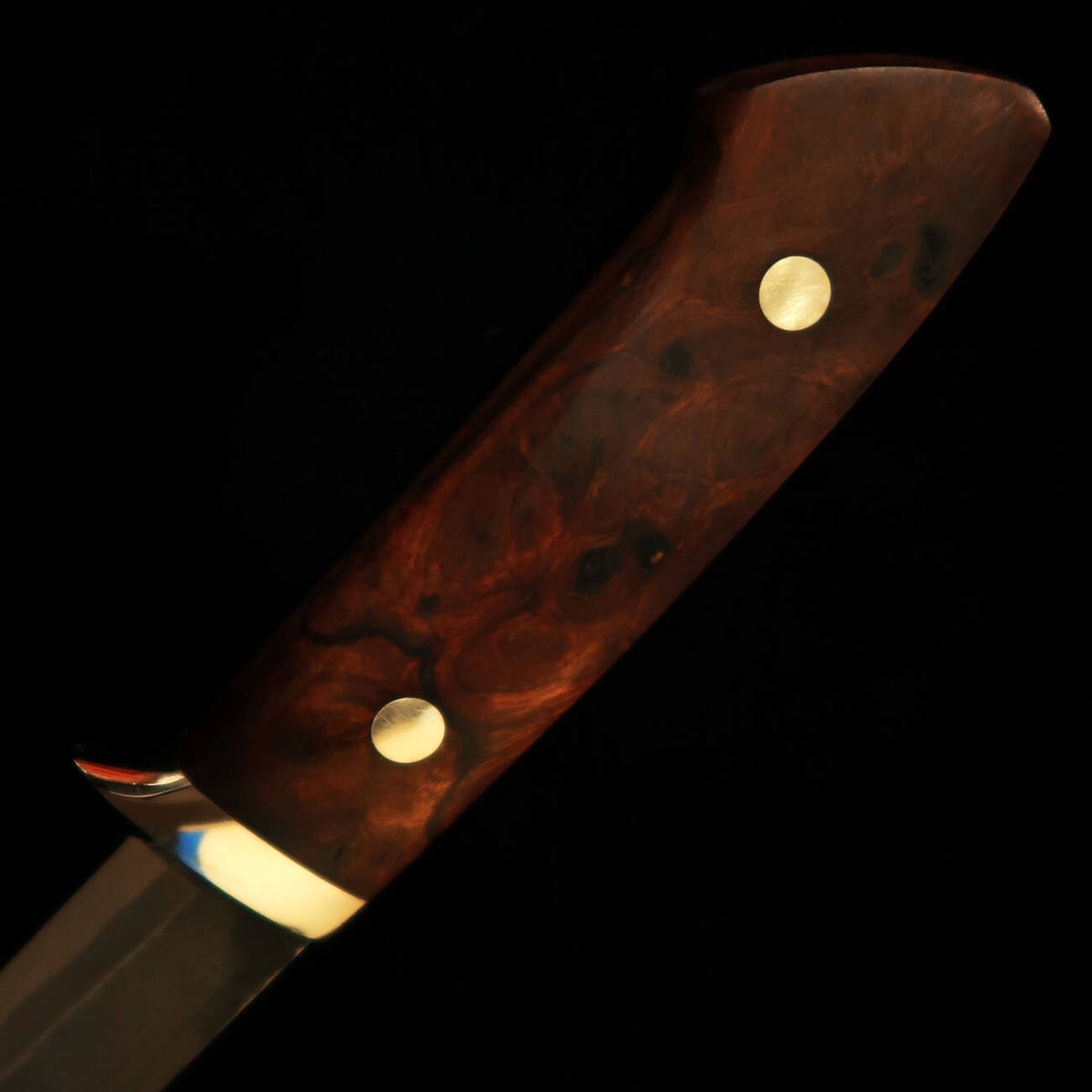 TAKEDA Forgeron artisanal Bitchū, Moriya Masasaku, couteau de chasse, Ironwood A