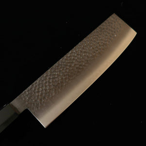Miura Nakiri VG10 Black Finish Hammered Damascus with Wenge Octagonal Handle (170mm)