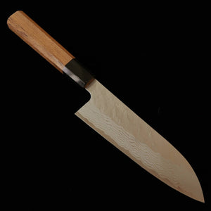 NIGARA VG10 damas martelé, santoku, manche en teck (180 mm)