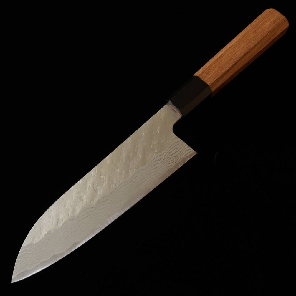 NIGARA VG10 damas martelé, santoku, manche en teck (180 mm)