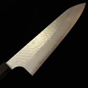 Nigara Hamono Nigara SG2 Polished Tsuchime Gyuto, Full Tang Ebony Handle (210mm)