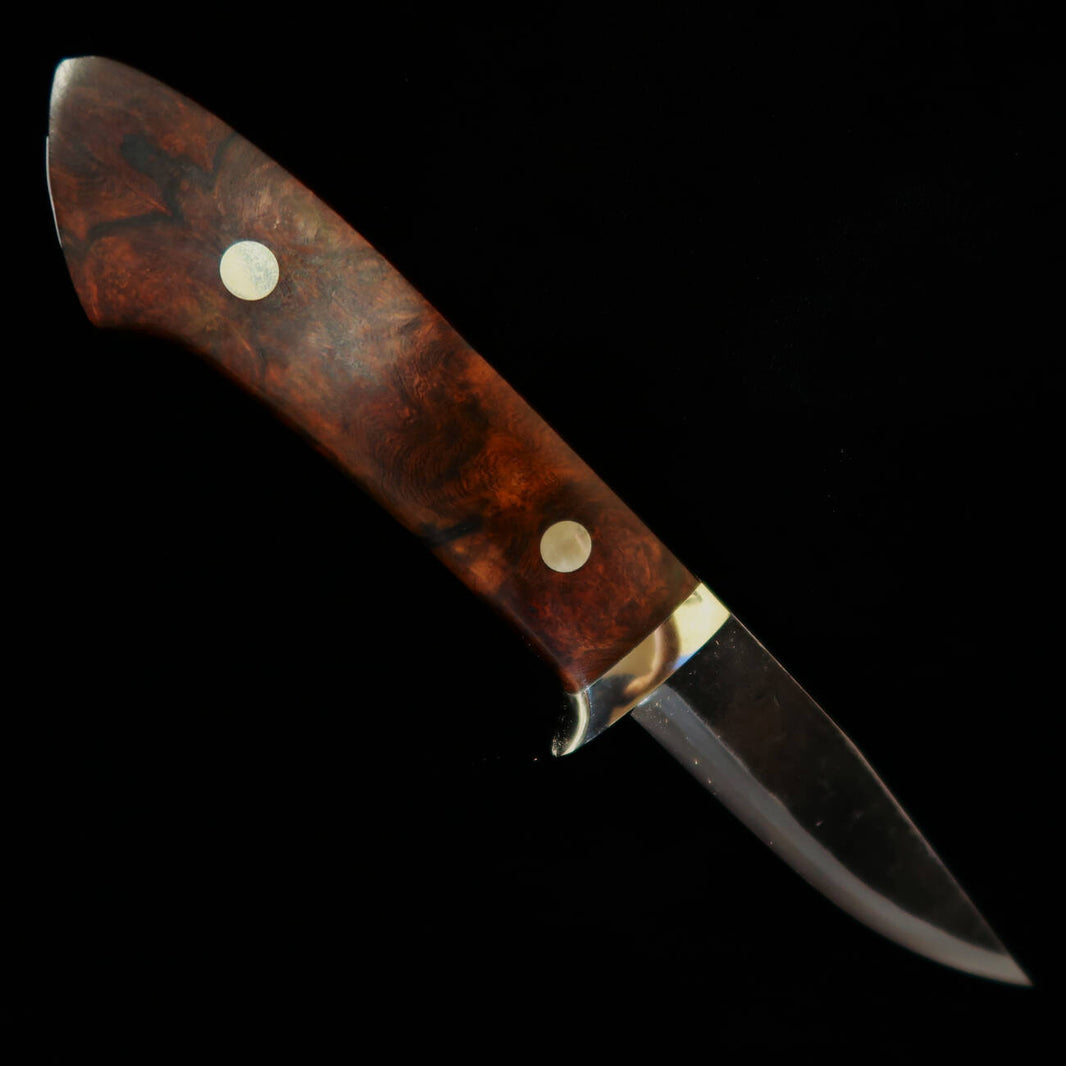 TAKEDA Forgeron artisanal Bitchū, Moriya Masasaku, couteau de chasse, Ironwood B