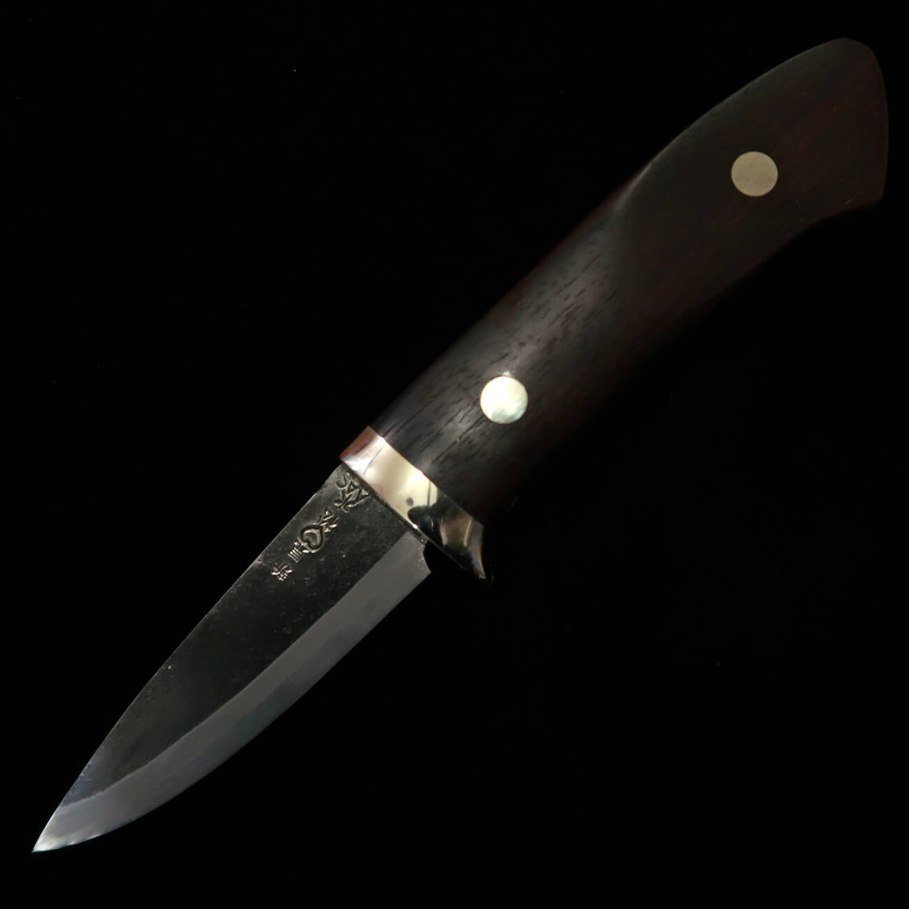 TAKEDA Cuchillería Takeda - Forja artesanal de Bitchū, obra de Masamasa Moriya, cuchillo fijo con funda, ébano
