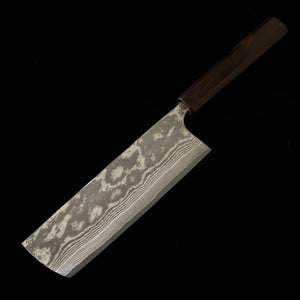 Saji Takeshi SAJITAKESHI Nakiri VG10 Black Damascene Ebony Integrated Handle (165mm)
