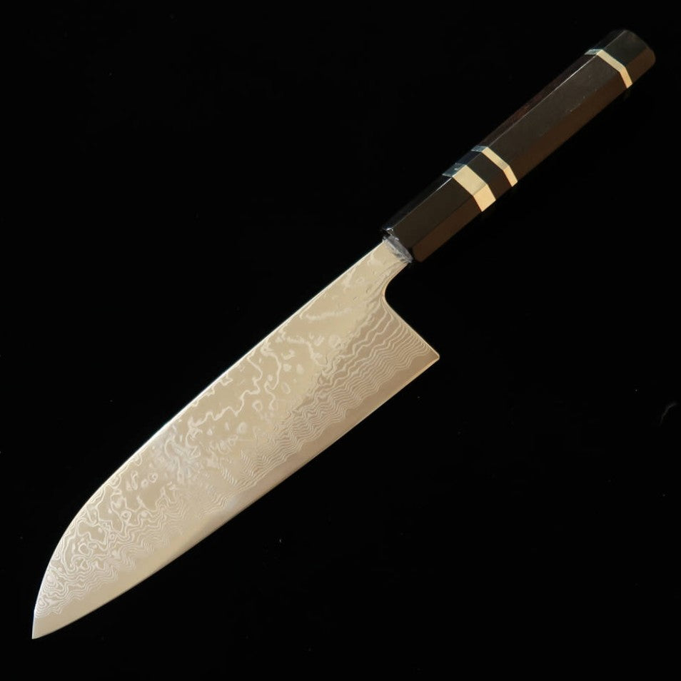 Miura MIURA Santoku SLD Damasco de níquel Polida Cabo em ébano com anel de prata (165 mm)