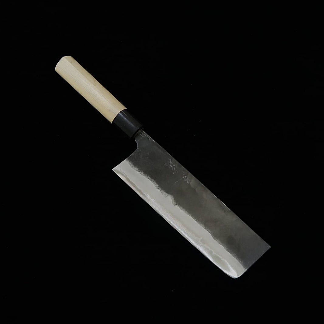 MIURA par Shindo – Nakiri, acier Aogami n°2, finition noire, manche en bois de magnolia et corne de buffle (165mm)