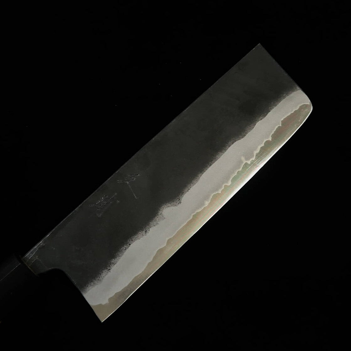 MIURA Nakiri - Aogami #2 - Acabamento preto - Cabo magnólia com chifre de búfalo (165mm)