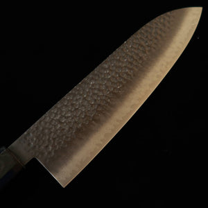 Miura VG10 Blackened Hammered Damascus Santoku Knife with Wenge Octagonal Handle (180mm)