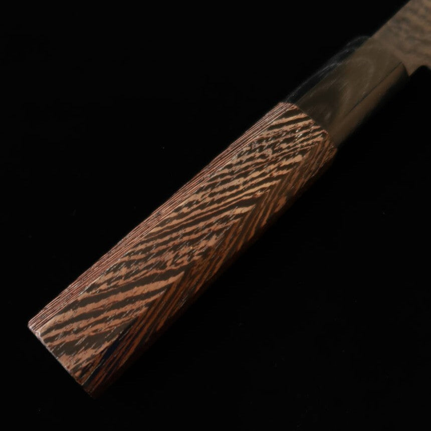 Miura VG10 Blackened Hammered Damascus Santoku Knife with Wenge Octagonal Handle (180mm)