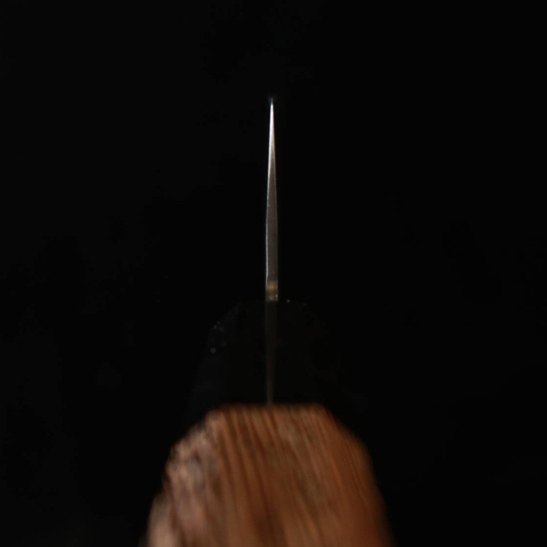 Miura VG10 Blackened Hammered Damascus Santoku Knife with Wenge Octagonal Handle (180mm)