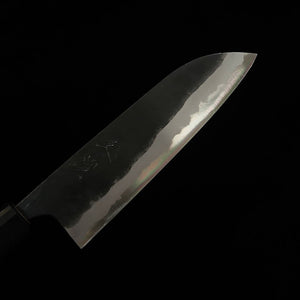 MIURA Santoku By Kyohei Shido  Aogami No. 2 black finish, magnolia, buffalo chestnut handle (165mm)