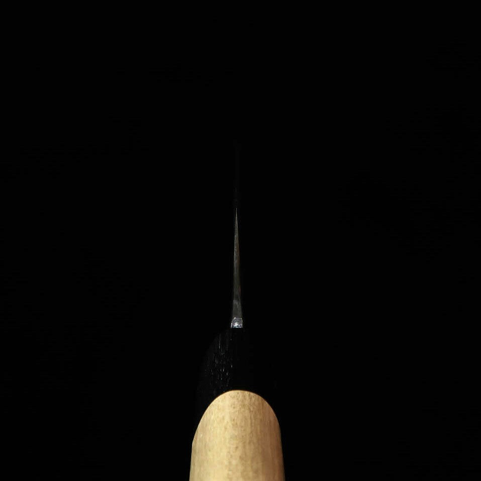MIURA Santoku - Aogami nº2 - Forjado a negro - Cabo em magnólia tipo castanha com chifre de búfalo (165mm)