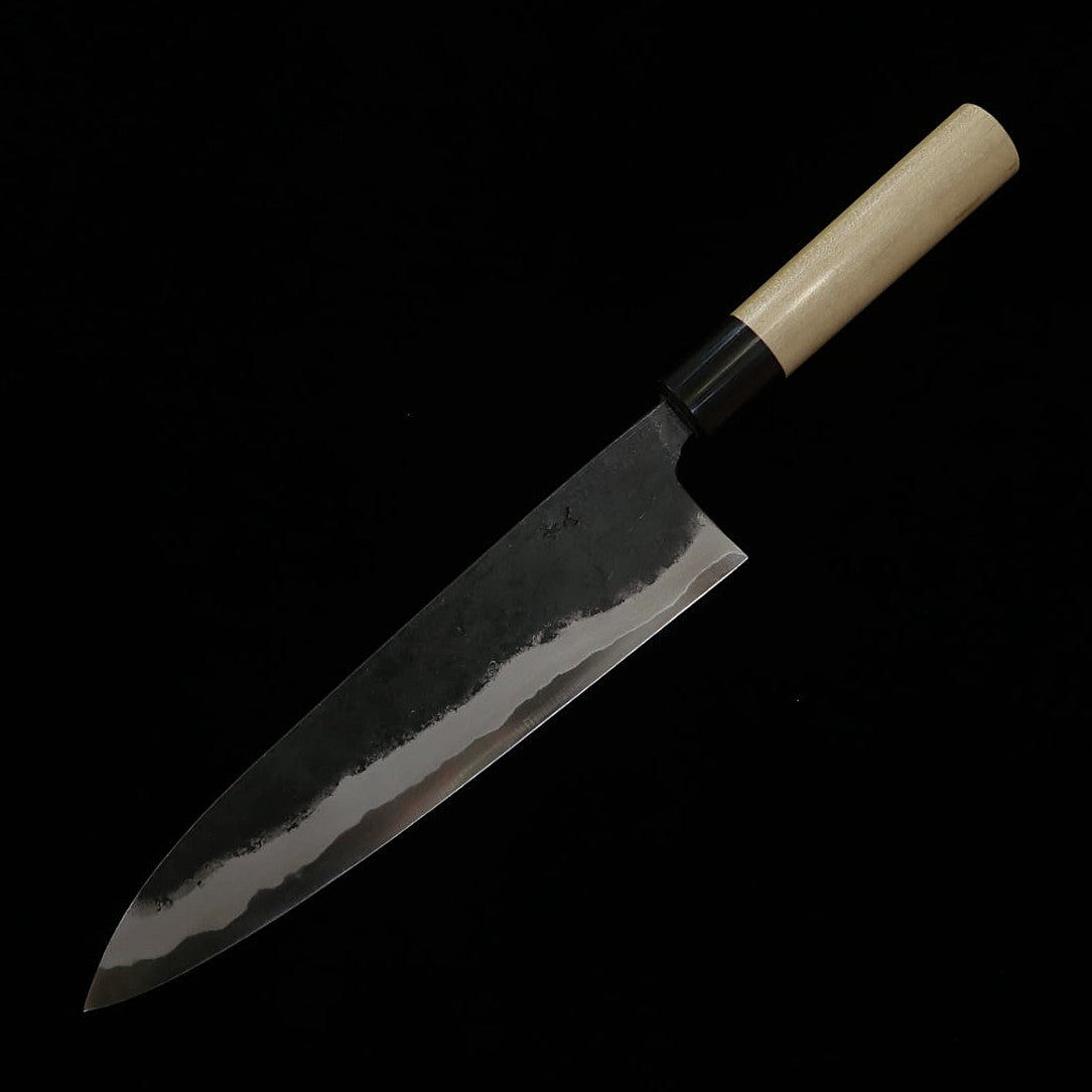 MIURA Gyuto Aço Azul #2 Acabamento Preto Cabo de Magnólia e Búfalo (180/210mm)