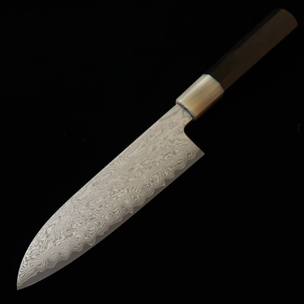 Sakai Kikumori - Série Seiun - Couteau d'office Petty - VG10 - Manche en ébène et corne de buffle blanche (150 mm)