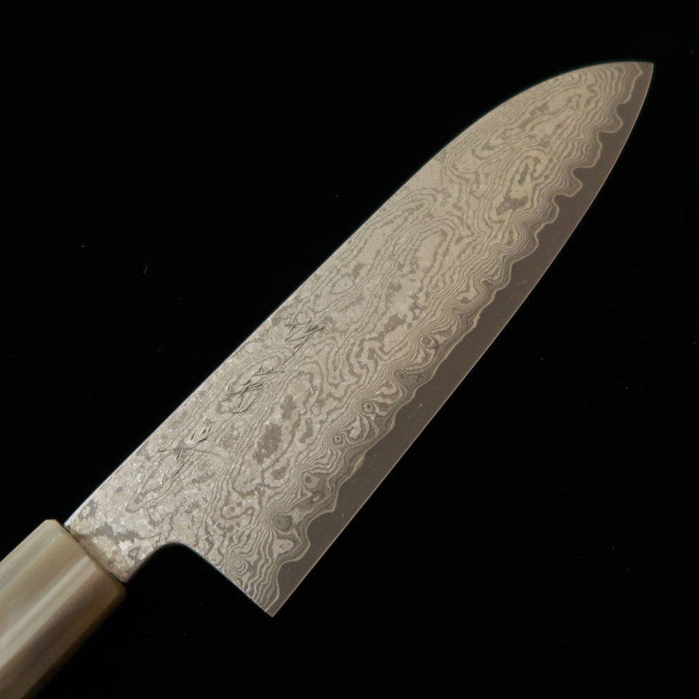 Sakai Kikumori - Série Seiun - Couteau d'office Petty - VG10 - Manche en ébène et corne de buffle blanche (150 mm)