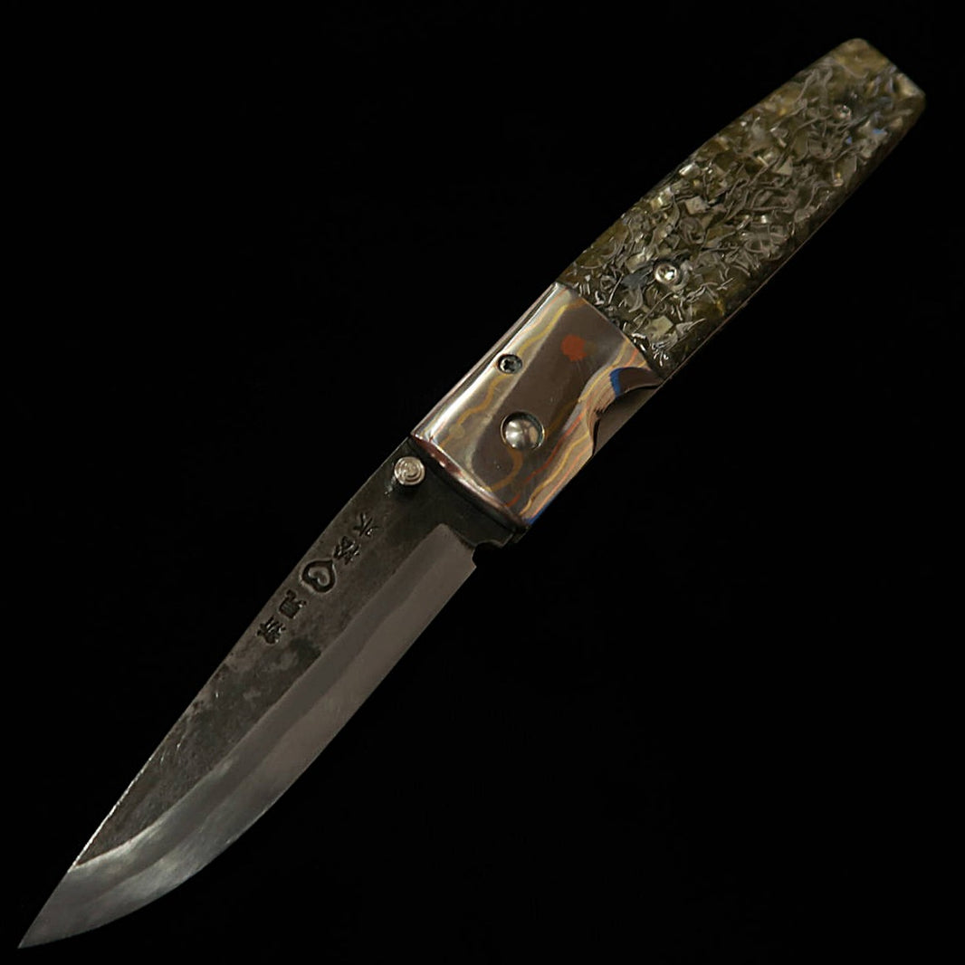 Takeda Hamono TAKEDA Forgeron de Bitchu, œuvre de Fumio Inagaki, couteau pliant liner lock, résine B