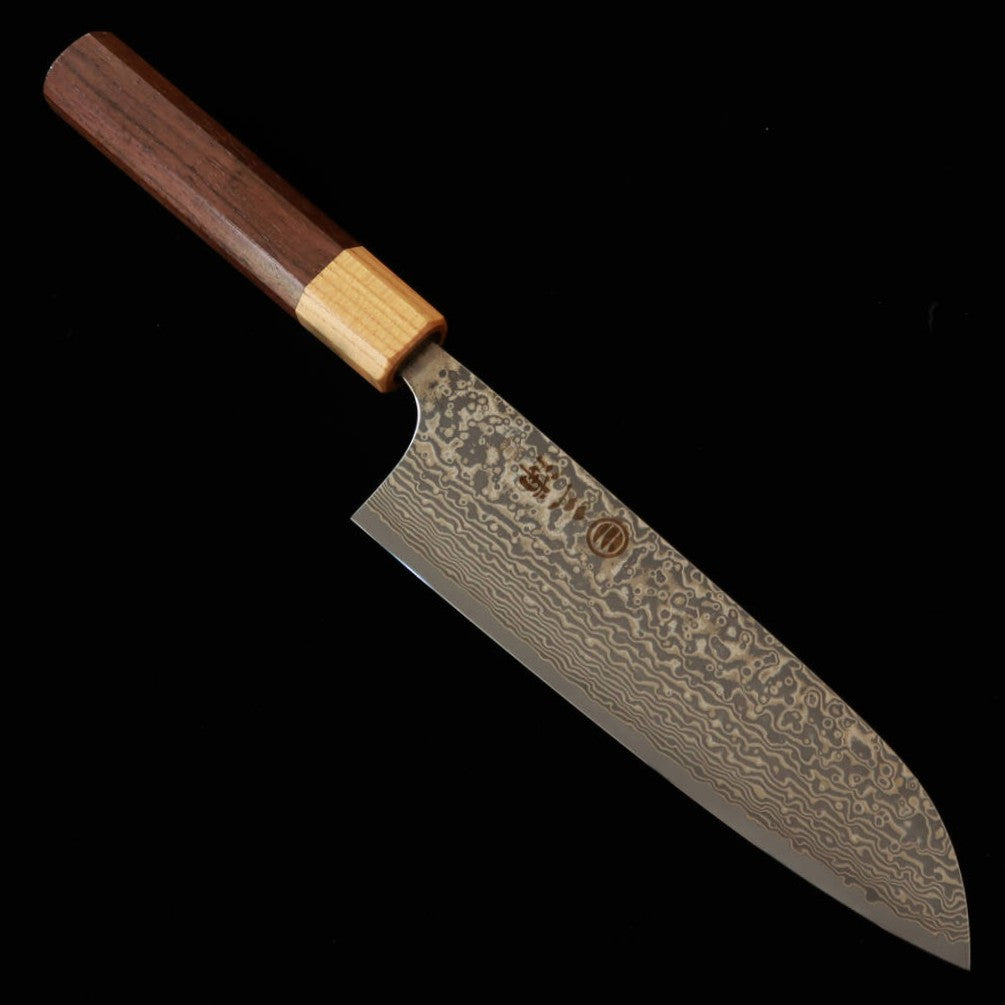 Miura MIURA Santoku SGSTRIX Damasco, mango octogonal de palisandro con virola de olmo (165 mm)