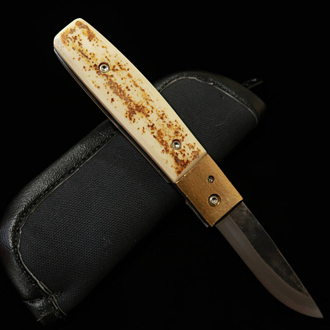 Takeda Cutelaria TAKEDA Bitchu Forjado à Mão por Fumio Inagaki Faca Folder Liner Lock Mammoth White