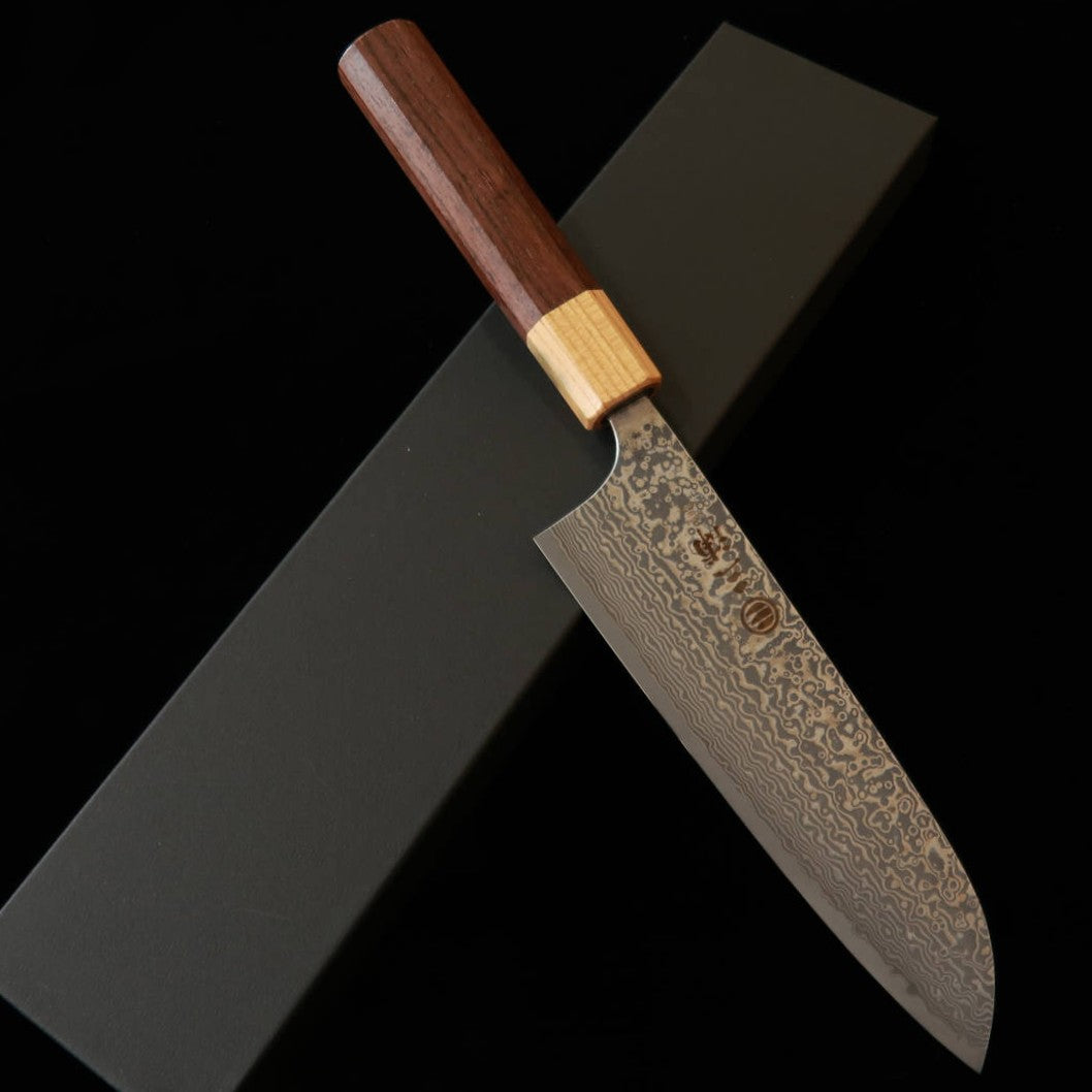 三浦MIURA 三徳 SGSTRIX ダマスカス 紫檀欅口八角柄（165mm）