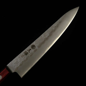三浦 MIURA ペティ 銀紙三号 梨地 レッドハンドル (135mm)