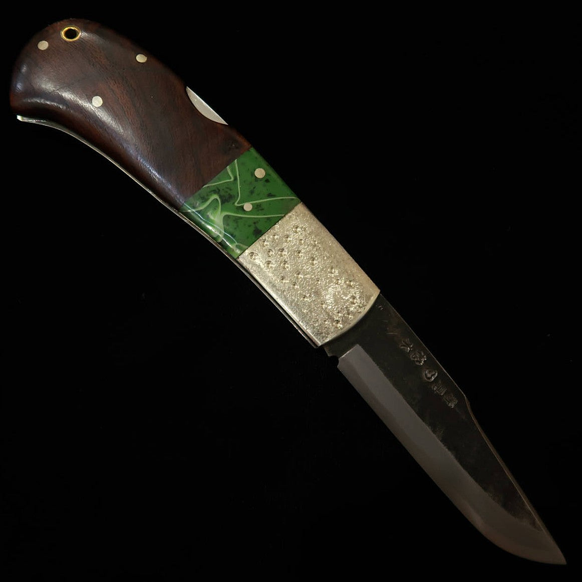 TAKEDA Cutlerie – Forgeron artisanal de Bitchū, œuvre de Fumio Inagaki – Couteau pliant à verrouillage arrière, résine/Ironwood