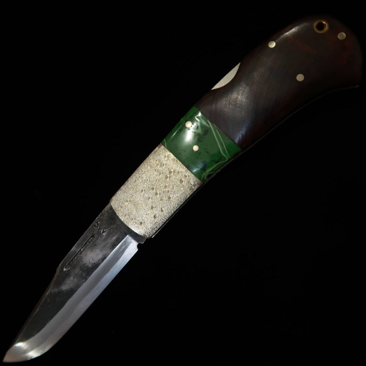 TAKEDA Cutlerie – Forgeron artisanal de Bitchū, œuvre de Fumio Inagaki – Couteau pliant à verrouillage arrière, résine/Ironwood