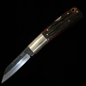 TAKEDA Cutelaria Bitchu Forja Manual por Fumio Inagaki Faca Dobrável Back Lock Stag