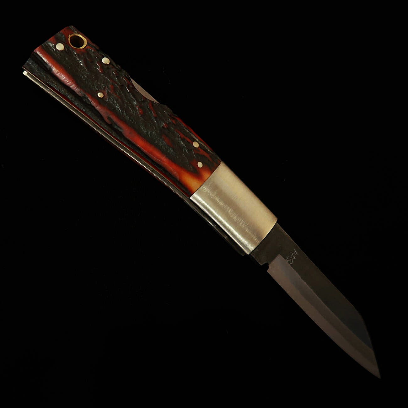 武田刃物TAKEDA　備中手打ち鍛冶 稲垣文雄作 バックロックフォルダーナイフ スタッグ