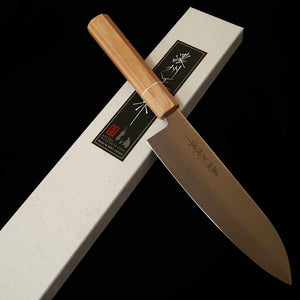 V.ROAD  濃州正恒作 Nosyu Masatsune 三徳 VG10 全面ダマスカス 積層強化合板柄 白×白（180mm）