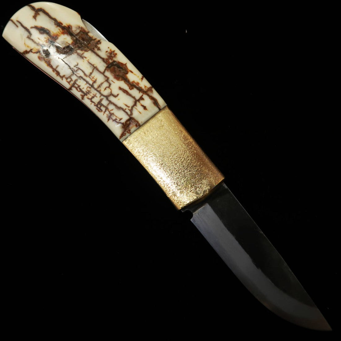 TAKEDA Cutlerie – Forgeron artisanal de Bitchū, œuvre de Fumio Inagaki – Couteau pliant à verrouillage arrière, Mammouth blanc