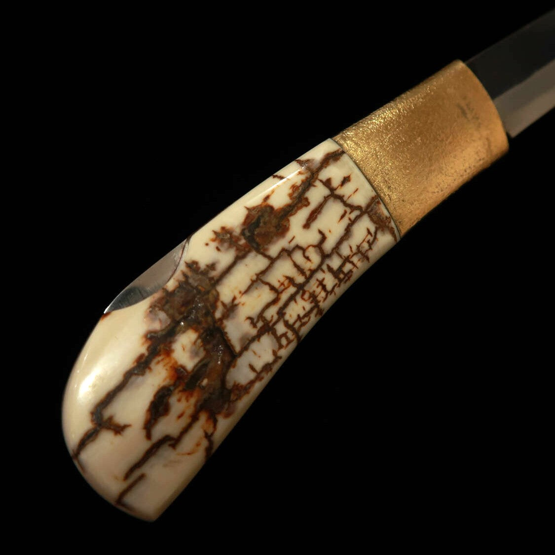 TAKEDA Cutlerie – Forgeron artisanal de Bitchū, œuvre de Fumio Inagaki – Couteau pliant à verrouillage arrière, Mammouth blanc