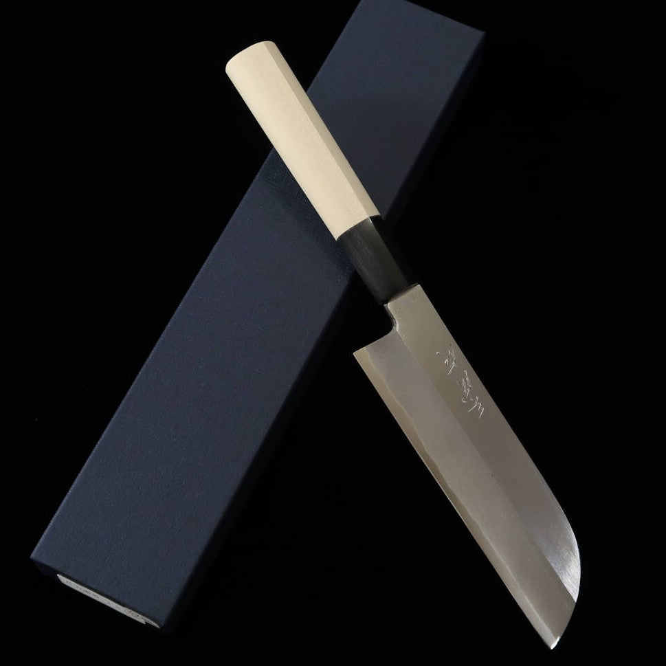 三浦MIURA 面取り 日本鋼 水牛朴栗型柄 （150mm）