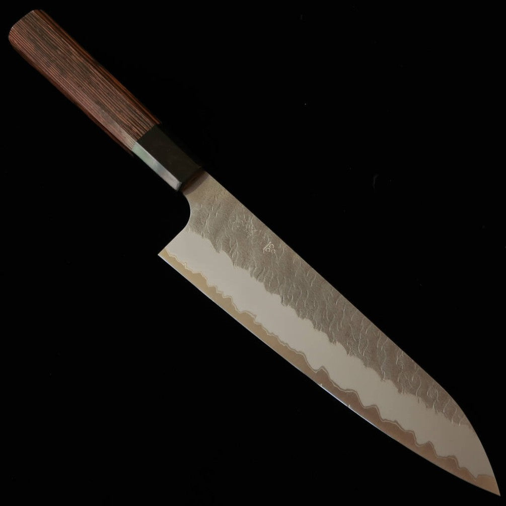 NIGARA – Gyuto Aogami Super, martelé, manche octogonal en wengé (210–270 mm)
