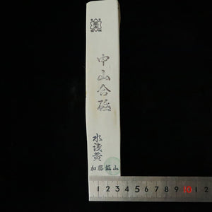 Pedra de amolar natural Nakayama awasedo, mizu-asagi, tipo sun, 36×213×24 mm