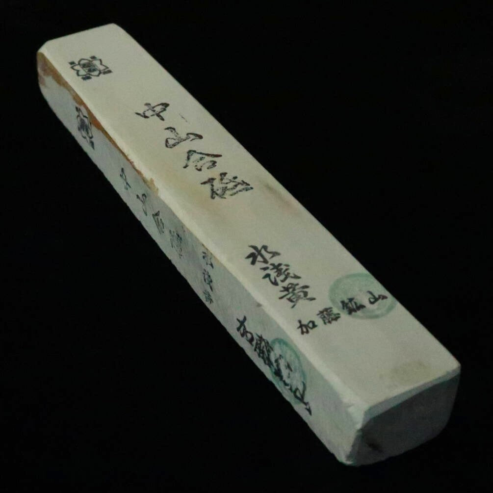 Pedra de amolar natural Nakayama awasedo, mizu-asagi, tipo sun, 36×213×24 mm