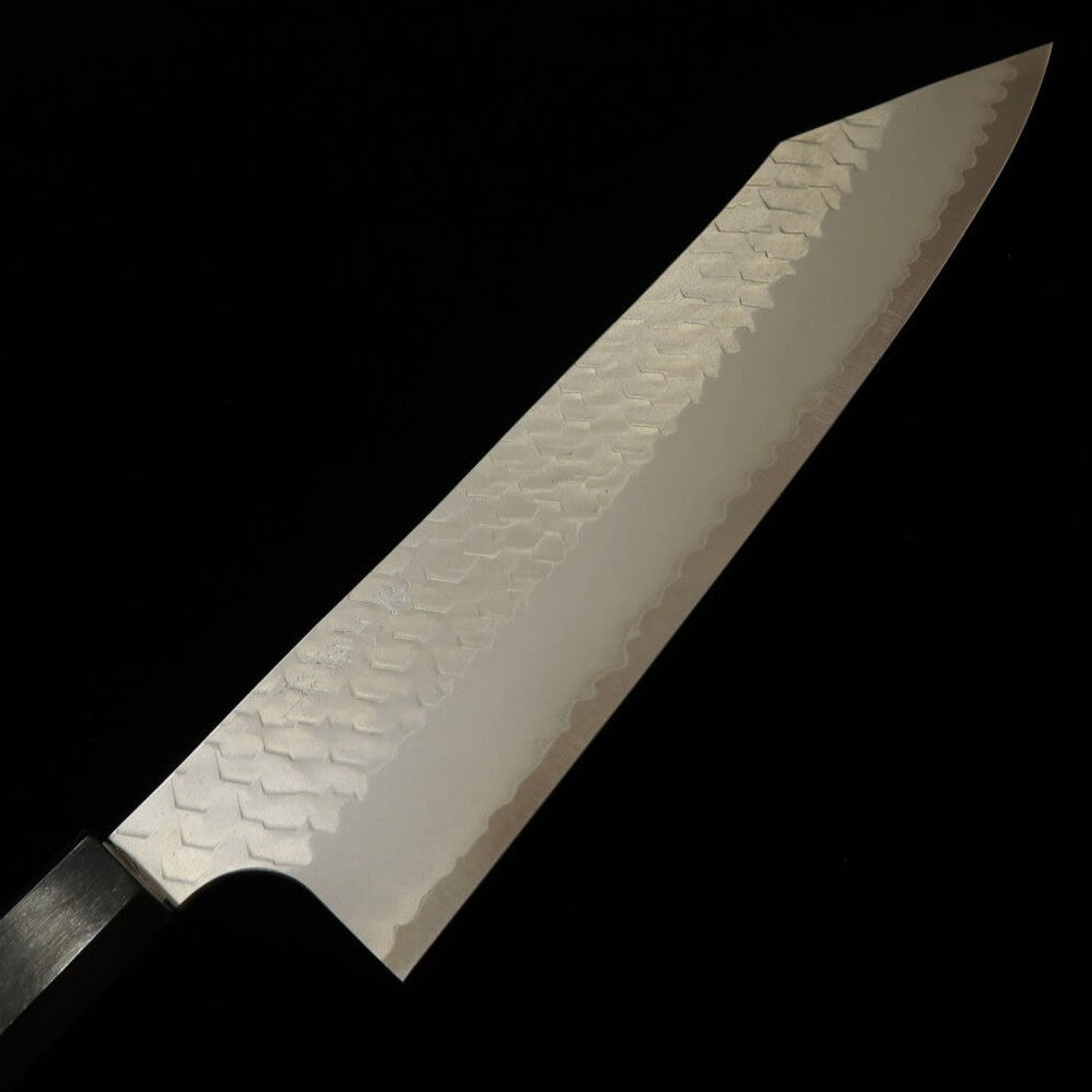 二唐刃物鍛造所 NIGARA SG2 磨き槌目 切付牛刀 黒檀一体型柄 (210mm)