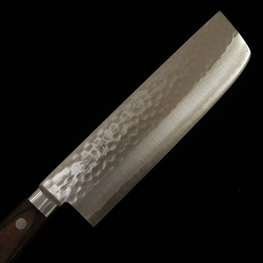 MIURA Miura Kokuryu nakiri VG10 Damasco mango de fresno marrón (170 mm)
