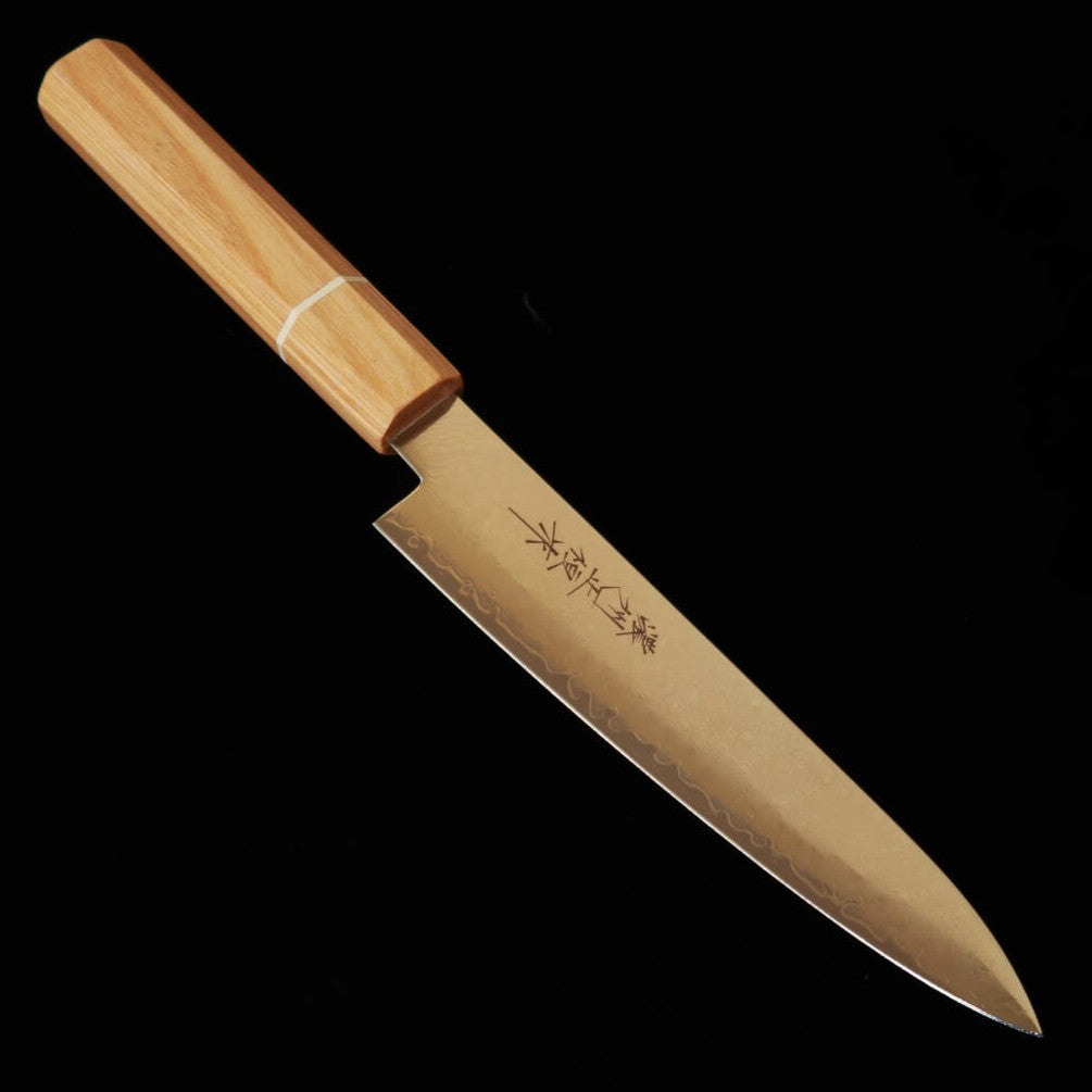 V.ROAD  濃州正恒作 Nosyu Masatsune ペティ VG10 全面ダマスカス 積層強化合板柄 白×白（150mm）