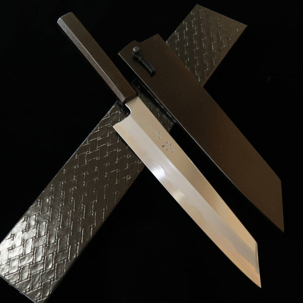 KAGEKIYO White Steel No. 2, Kiritsuke with lacquered octagonal pattern (240mm)