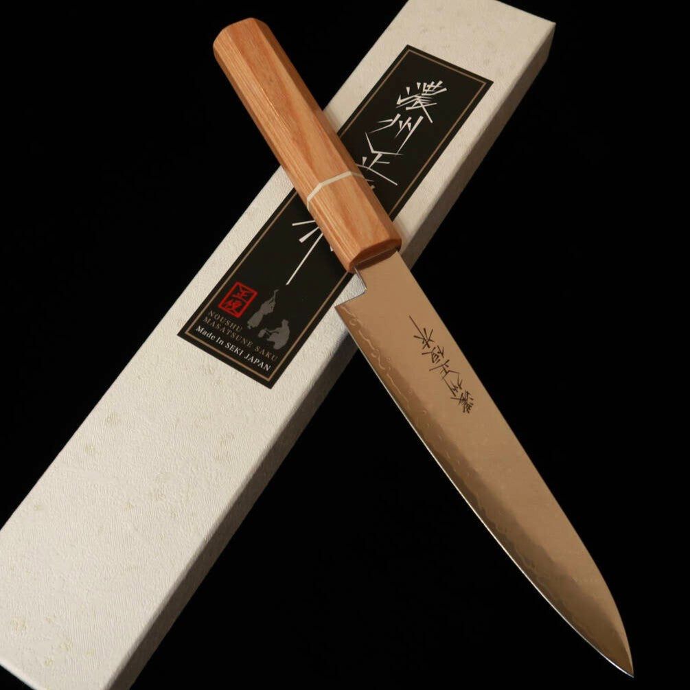 V.ROAD  濃州正恒作 Nosyu Masatsune ペティ VG10 全面ダマスカス 積層強化合板柄 白×白（150mm）