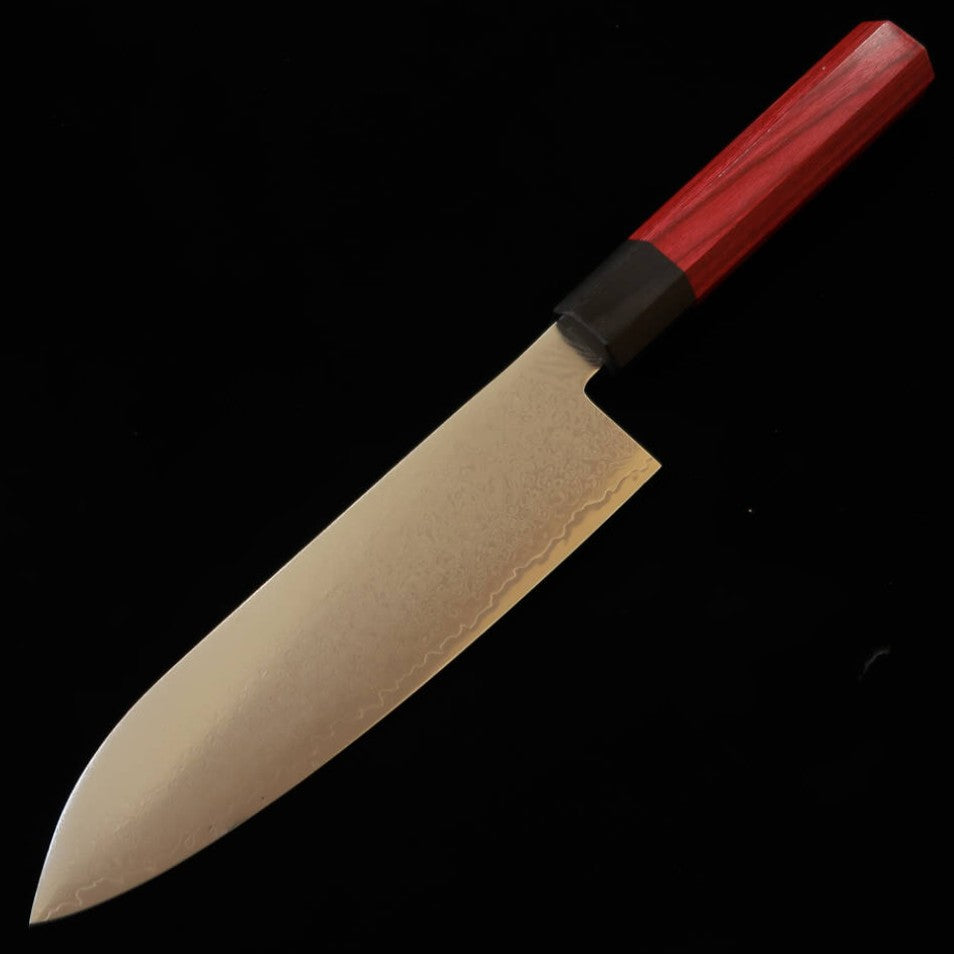 V.ROAD  濃州正恒作 Nosyu Masatsune 三徳 VG10 全面ダマスカス 積層強化合板柄 赤×黒（180mm）